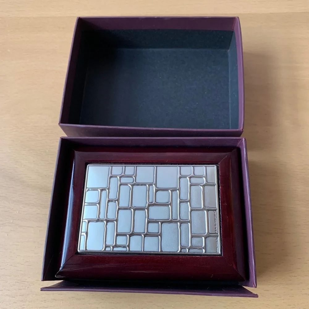 Brand New Hazorfim Israel Silver Plated Business Card Box